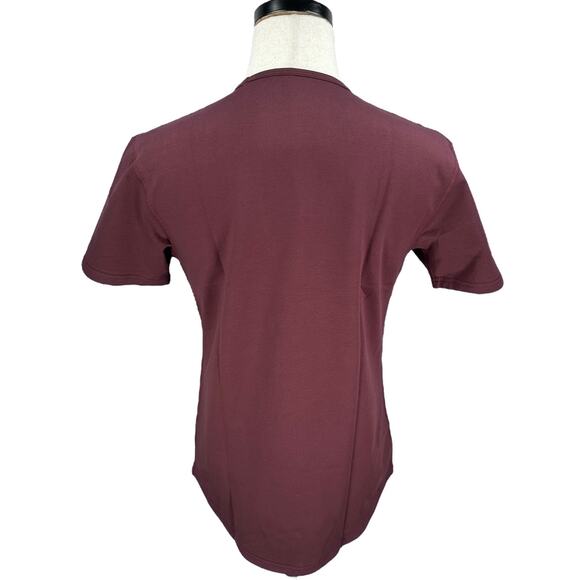 BYLT Drop-Cut Lux T-Shirt Mens Small Maroon Cotton Stretch Short Sleeve New - Picture 4 of 10